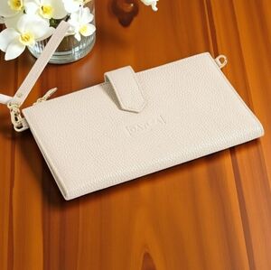 Elegant Beige Wallet with Strap
